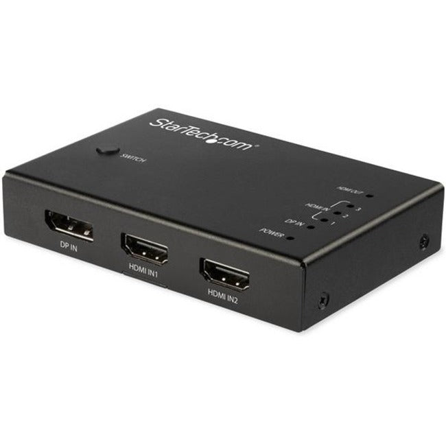 StarTech 4 Port HDMI Video Switch - 3x HDMI & 1x DisplayPort - 4K 60Hz - Multi Port HDMI Switch Box w/ Automatic Switcher (VS421HDDP)