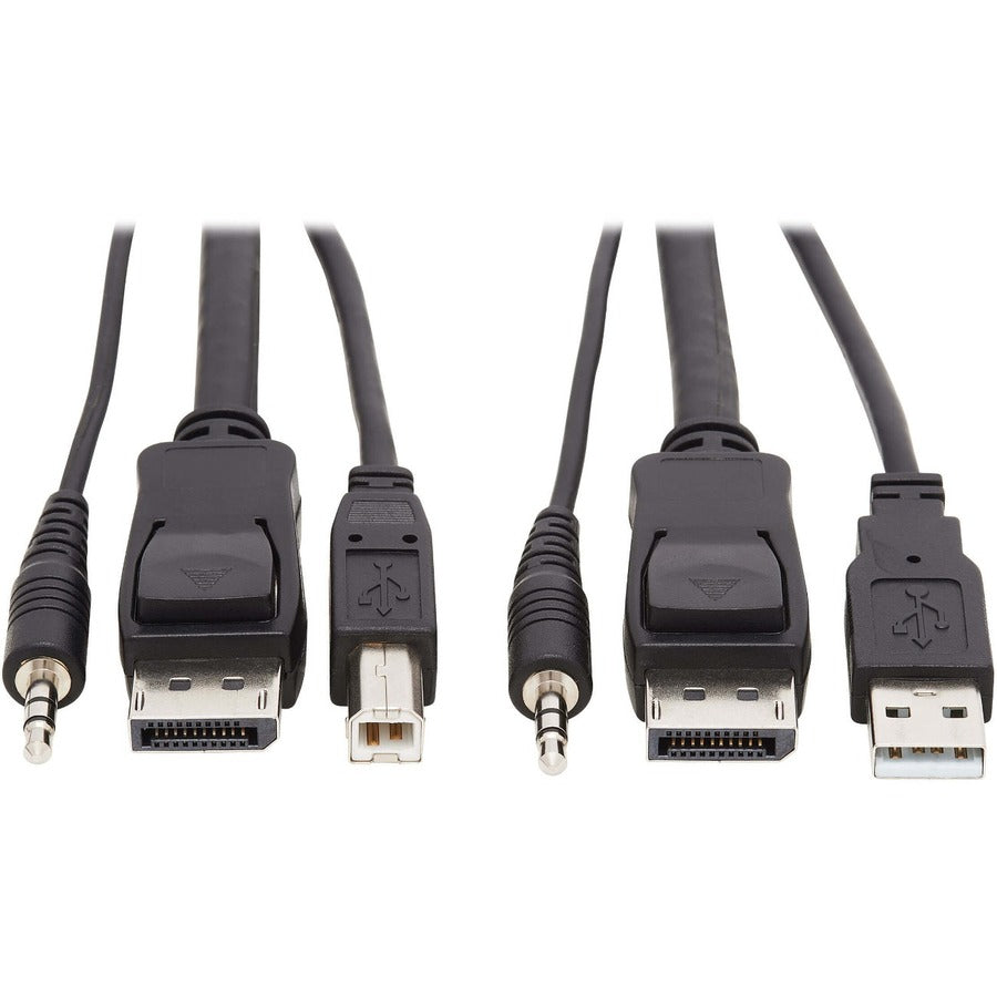 Tripp Lite by Eaton DisplayPort KVM Cable Kit 3 in 1 - 4K DisplayPort USB 3.5 mm Audio (3xM/3xM) 4:4:4 6 ft. (1.83 m) Black