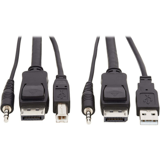 Tripp Lite by Eaton DisplayPort KVM Cable Kit 3 in 1 - 4K DisplayPort USB 3.5 mm Audio (3xM/3xM) 4:4:4 6 ft. (1.83 m) Black