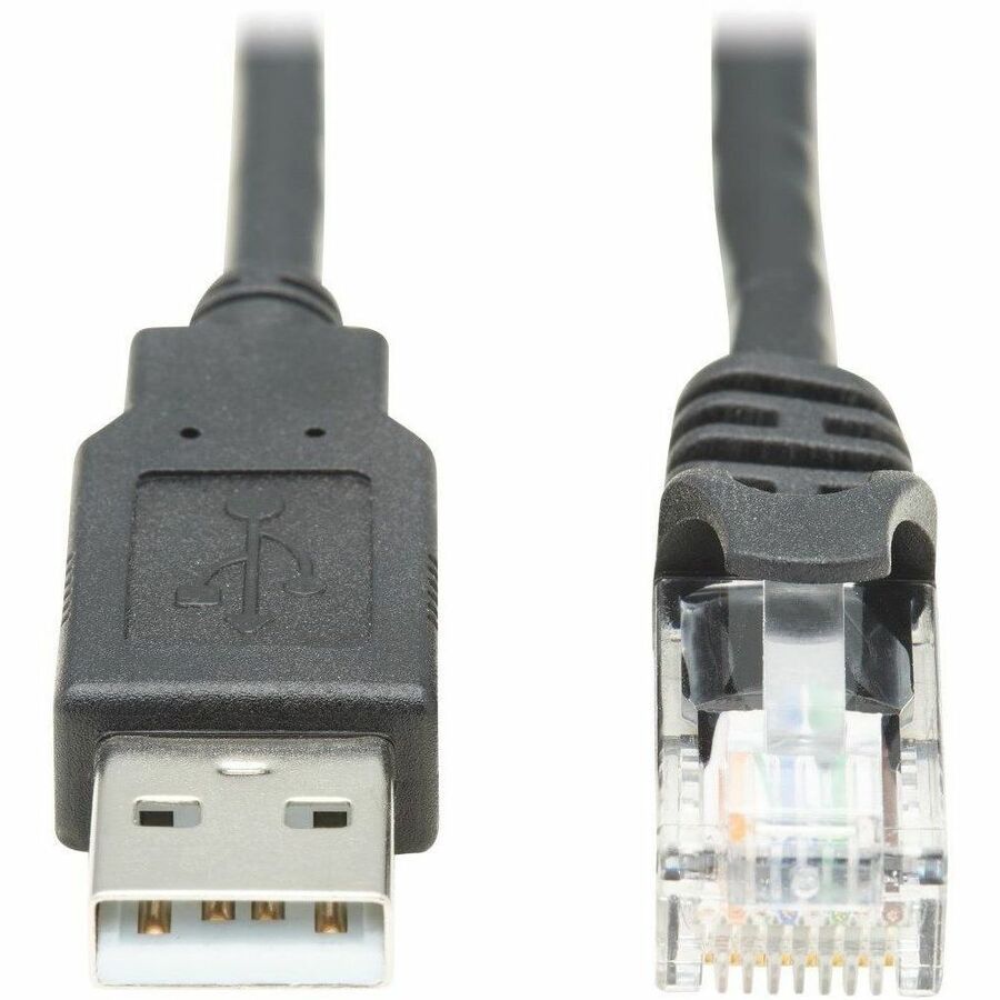 Tripp Lite by Eaton USB-A to RJ45 Rollover Console Cable (M/M) - Cisco Compatible 250 Kbps 15 ft. (4.57 m) Black