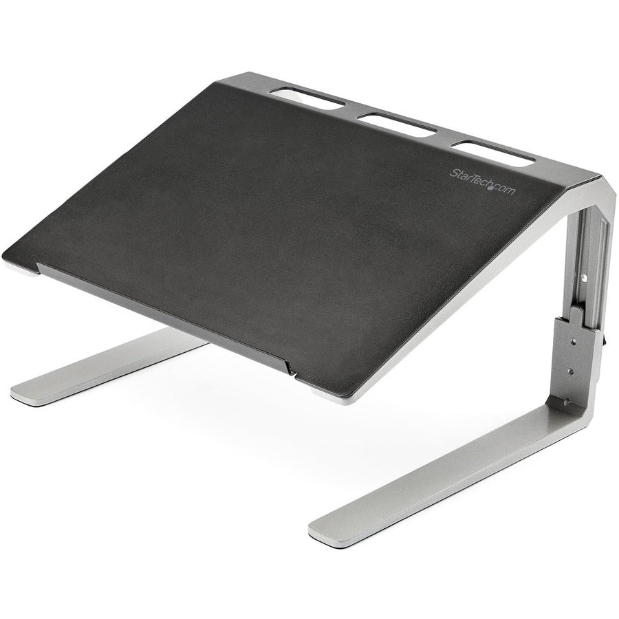 StarTech Adjustable Laptop Stand - Heavy Duty Steel & Aluminum - 3 Height Settings - Tilted - Ergonomic Laptop Riser for Desk (LTSTND)