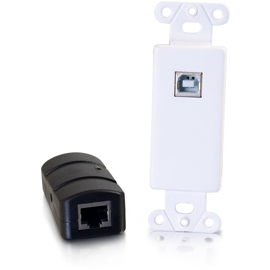 C2G USB 2.0 Cat6 Extender 150ft, Decorator Wall Plate Transceiver to Box Receiver-TAA