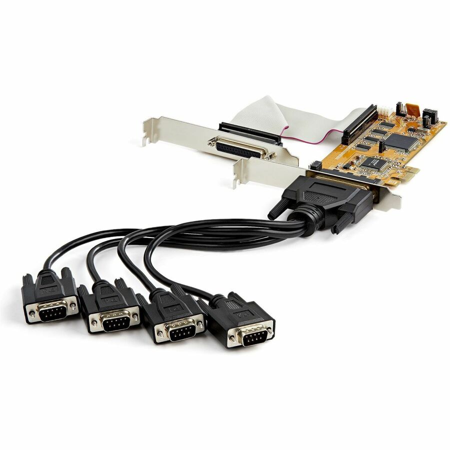 StarTech 8-Port PCI Express RS232 Serial Adapter Card, PCIe to DB9 Controller 16C1050 UART, Low Profile, 15kV ESD, Windows Only, TAA