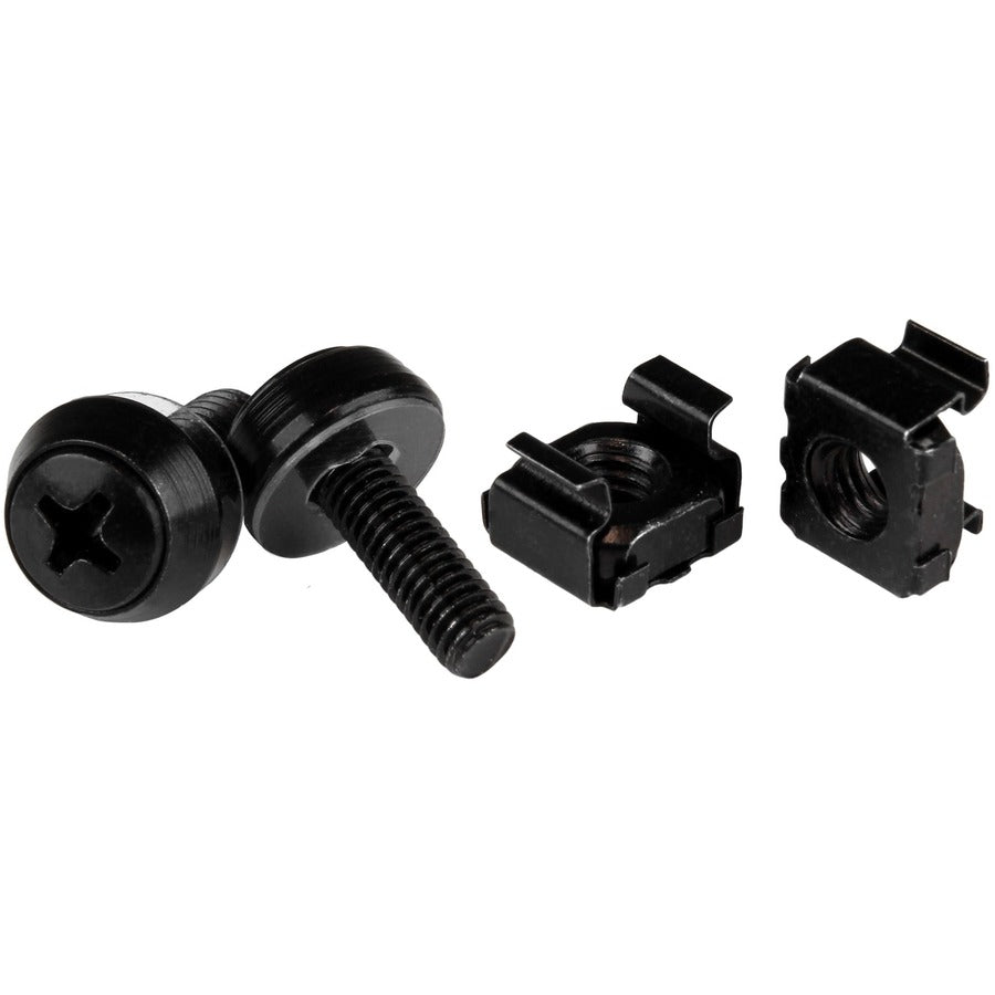 StarTech 50pc 10-32 Server Rack Cage Nuts and Screws w/Washers, Network/IT Rack Mount Hardware Kit, Clip/Captive Nuts & Bolts, TAA