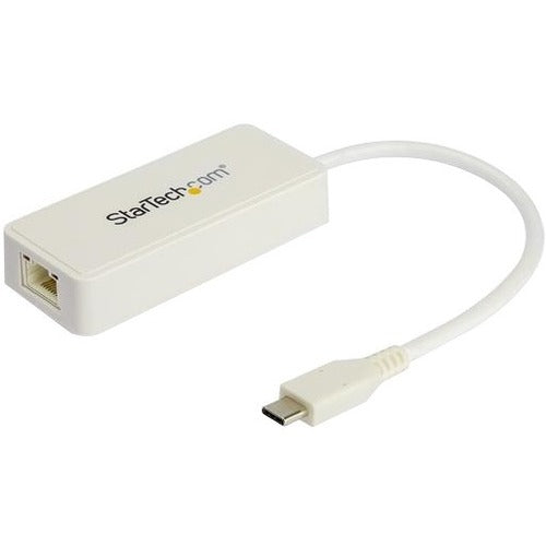 StarTech USB C to Gigabit Ethernet Adapter with USB A Port - White 1Gbps NIC USB 3.0/3.1 Type C to RJ45 Port/LAN Network Adapter TB3