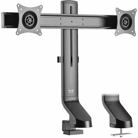 Tripp Lite by Eaton Dual-Display Monitor Arm with Desk Clamp and Grommet - Height Adjustable 17" to 27" Monitors