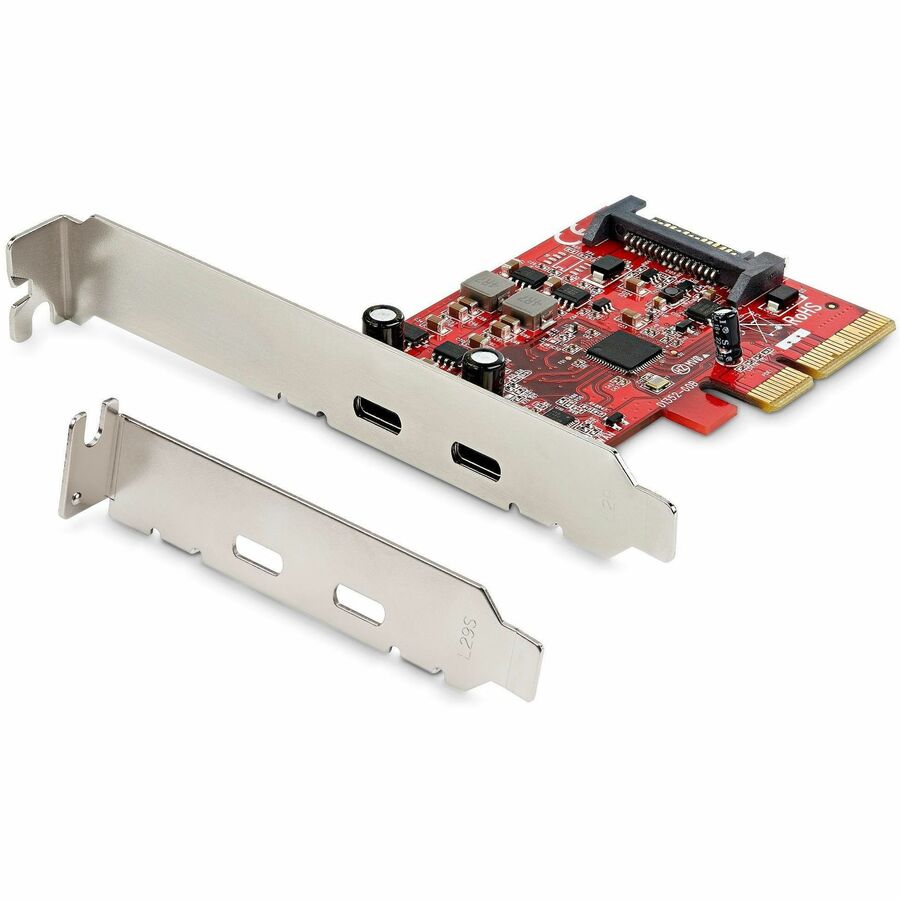 StarTech 2-Port USB 3.2 Gen 2 PCIe Card, USB-C 10Gbps PCI Express 3.0 x4 Controller, USB Type-C, Data Only, Windows/macOS/Linux, TAA