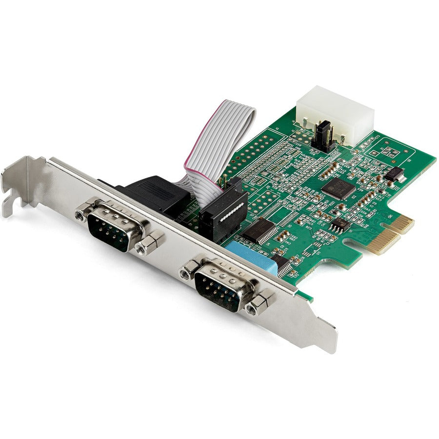 StarTech 2-port PCI Express RS232 Serial Adapter Card, PCIe to Dual Serial DB9 RS-232 Controller, 16950 UART, Windows and Linux, TAA