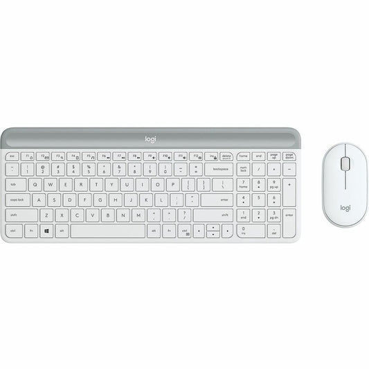Logitech MK470 Slim Wireless Keyboard and Mouse Combo - Modern Compact Layout, Ultra Quiet - Off White