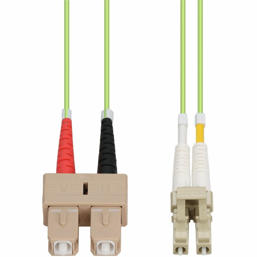 AddOn 9m SC to LC Lime Green OM5 Duplex OFNR (Riser-Rated) Fiber Patch Cable, MMF (Multi Mode), 50/125