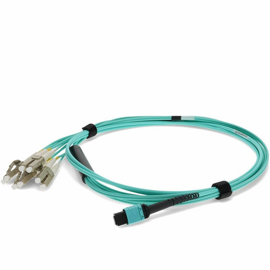 3M MPO/UPC TO 4XLC/UPC DUPLEX AQUA OM4 LSZH 8-STRAND FIBER FANOUT CABLE