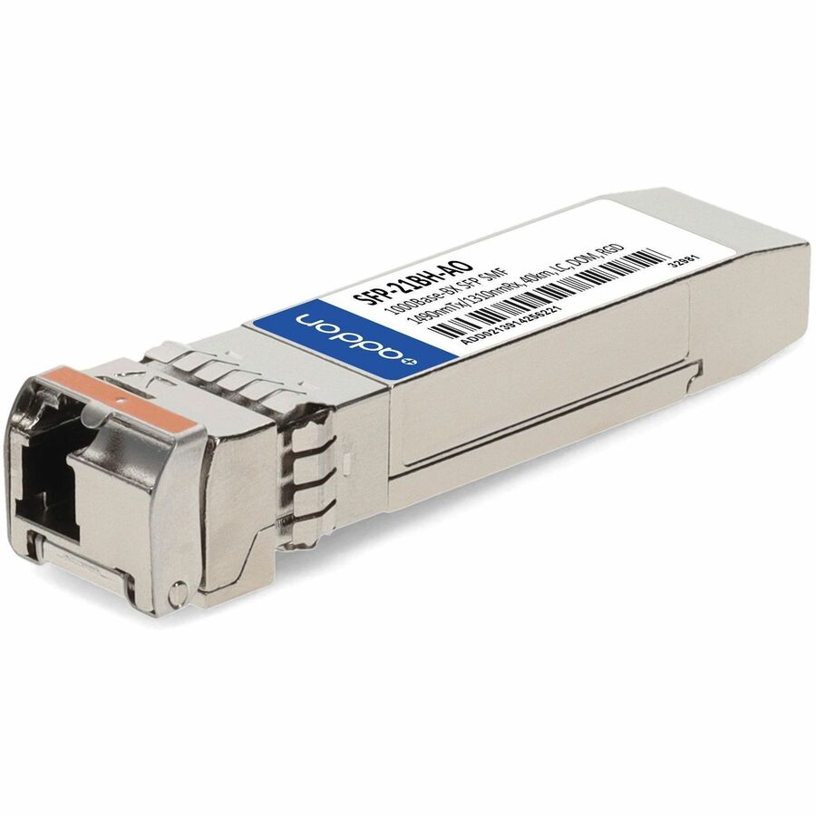 AddOn Rad&reg; SFP-21BH Compatible TAA 1000Base-BX SFP Transceiver (SMF, 1490nmTx/1310nmRx, 40km, LC, DOM, -40 to 85C)