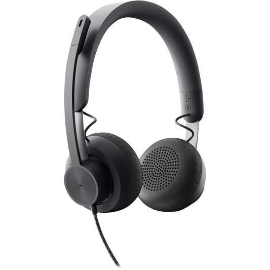 Logitech Zone Wired Noise Cancelling Headset, USB-C with USB-A adapter, graphite
