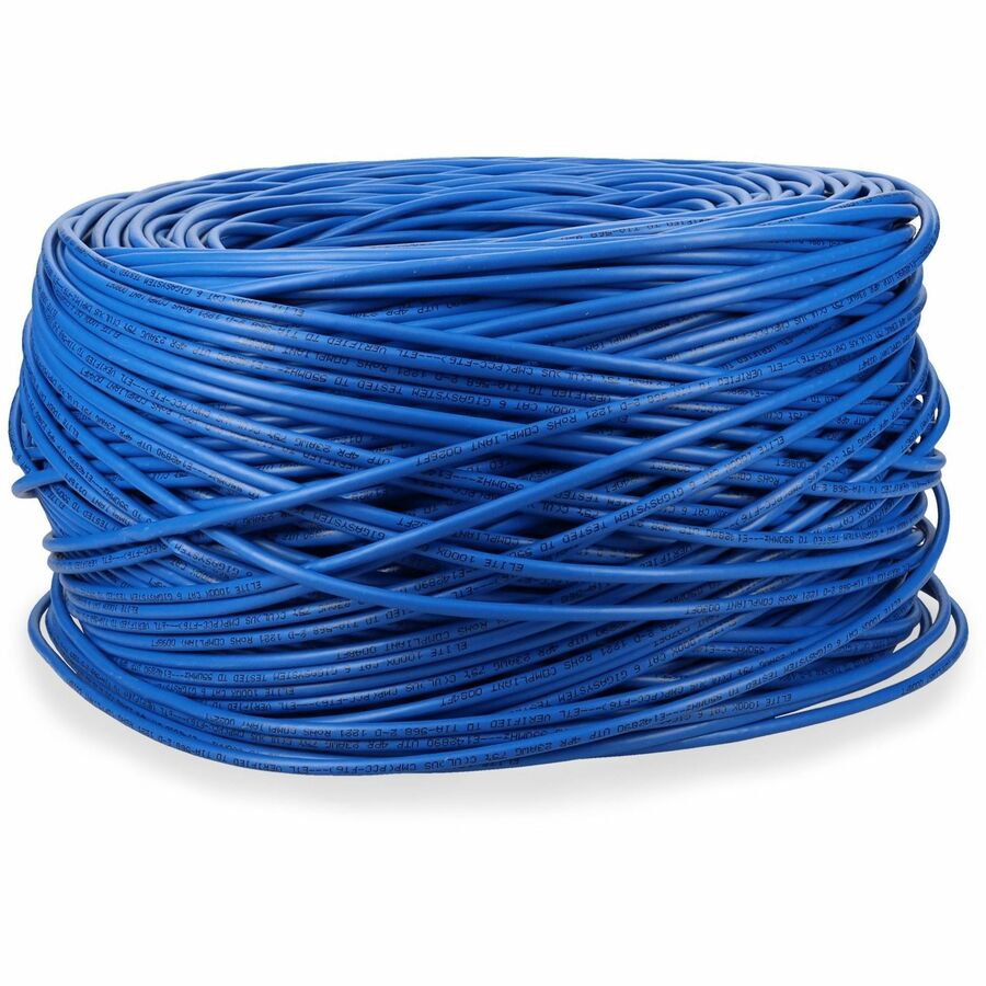 1000FT NON-TERMINATED BLUE CAT6 PLENUM-RATED BULK CABLE