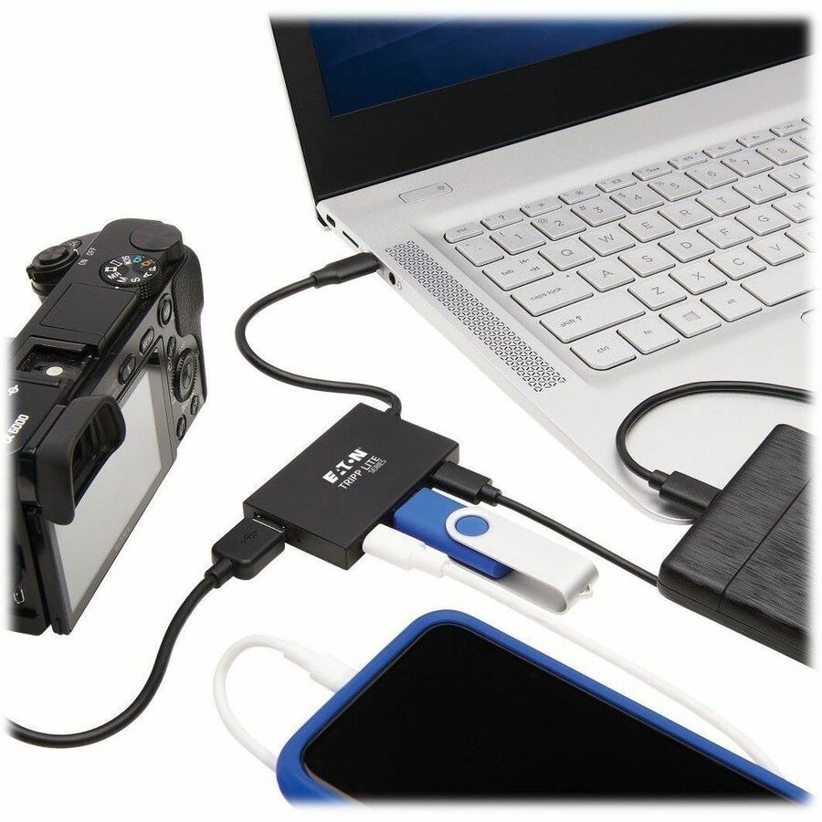 Tripp Lite by Eaton 4-Port USB-C Hub - USB 3.x Gen 2 (10Gbps) 2x USB-A & 2x USB-C Ports Thunderbolt 3 Aluminum Housing