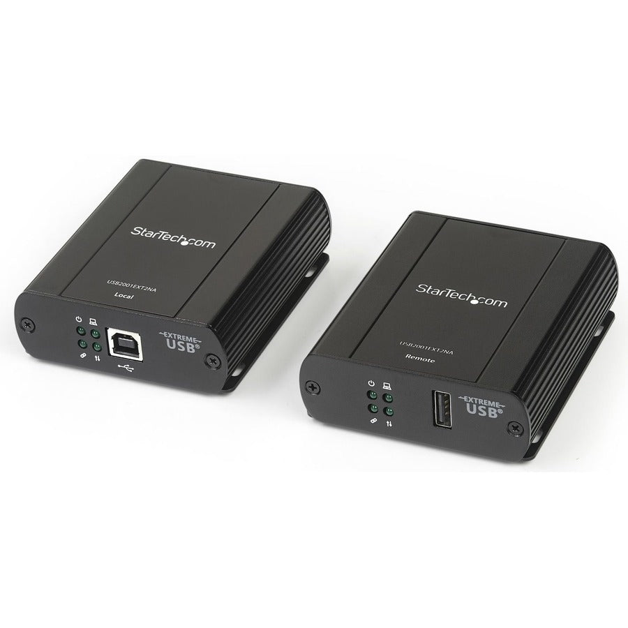 StarTech USB 2.0 Extender over Cat5e or Cat6 Ethernet Cable - 330ft/100m USB 2.0 Extender Adapter Kit w/ ESD & Metal Case - Powered