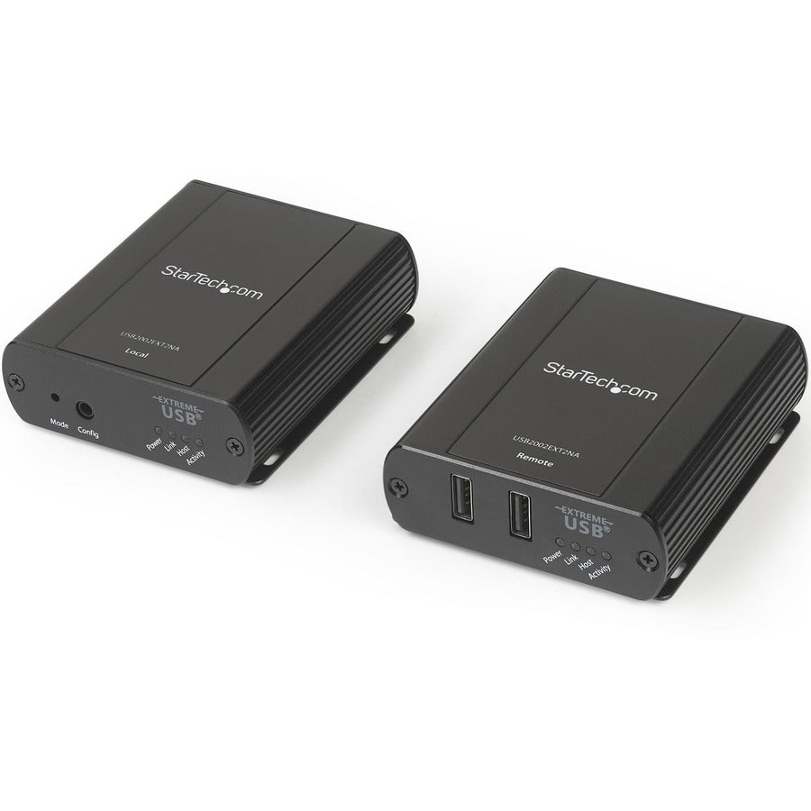 StarTech 2 Port USB 2.0 Extender Hub over Cat5e or Cat6 RJ45 Cable - 330ft/100m Metal USB 2.0 Extender Kit - ESD, Powered, 480mbps