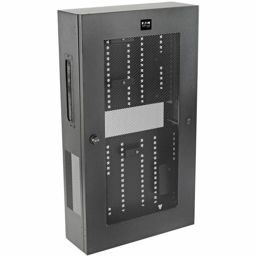 Tripp Lite by Eaton SmartRack 3U Low-Profile Vertical-Mount Switch-Depth Wall-Mount Structured Wiring Enclosure Adjustable Equipment Brackets