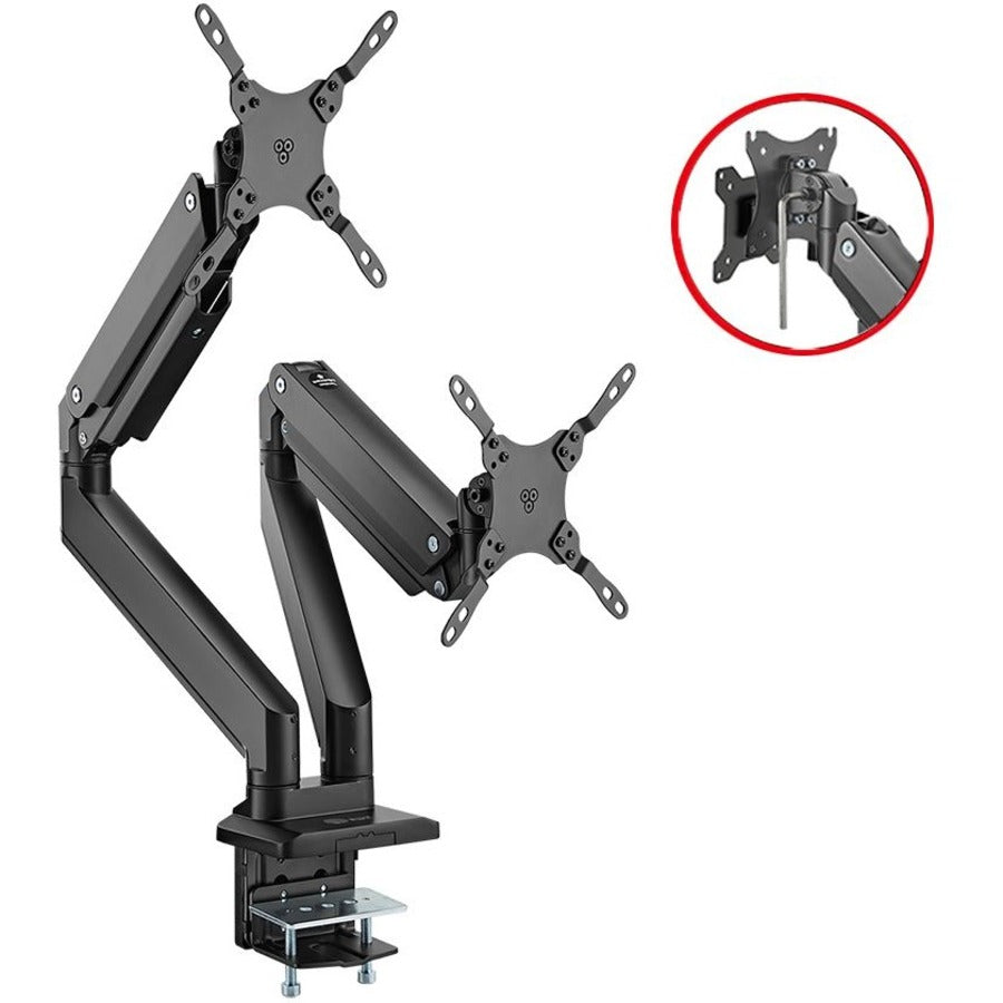 SIIG Dual Monitor Heavy-Duty Premium Aluminum Gas Spring Desk Mount - 17 to 35"
