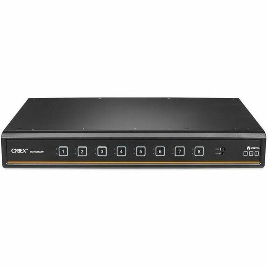 Vertiv Avocent Cybex Secure MultiViewer KVM Switch, 8 Port, Cursor Navigation Switching, NIAP Version 4.0 Certified, TAA Compliant (SCMV285DPH-400)