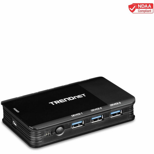 TRENDnet 4 Computer 4-Port USB 3.1 Sharing Switch, TK-U404, 4 x USB 3.1 for Computers, 4 x USB 3.1 for Devices, Flash Drive Sharing, Scanners, Printers, Mouse, Keyboard, Windows & Mac Compatible