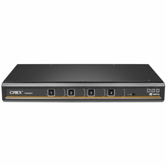 Vertiv Avocent Cybex SC800 Secure Desktop KVM Switch, Single Head Monitor, 4 Port, Touch Screen Support, NIAP V4.0, TAA Compliant (SC840DVI-400)