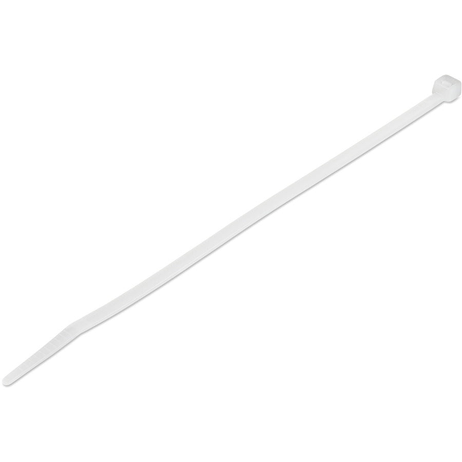 StarTech 8"(20cm) Cable Ties, 2-1/8"(55mm) Dia, 50lb(22kg) Tensile Strength, Nylon Self Locking Zip Ties, UL, 1000 Pack, White, TAA