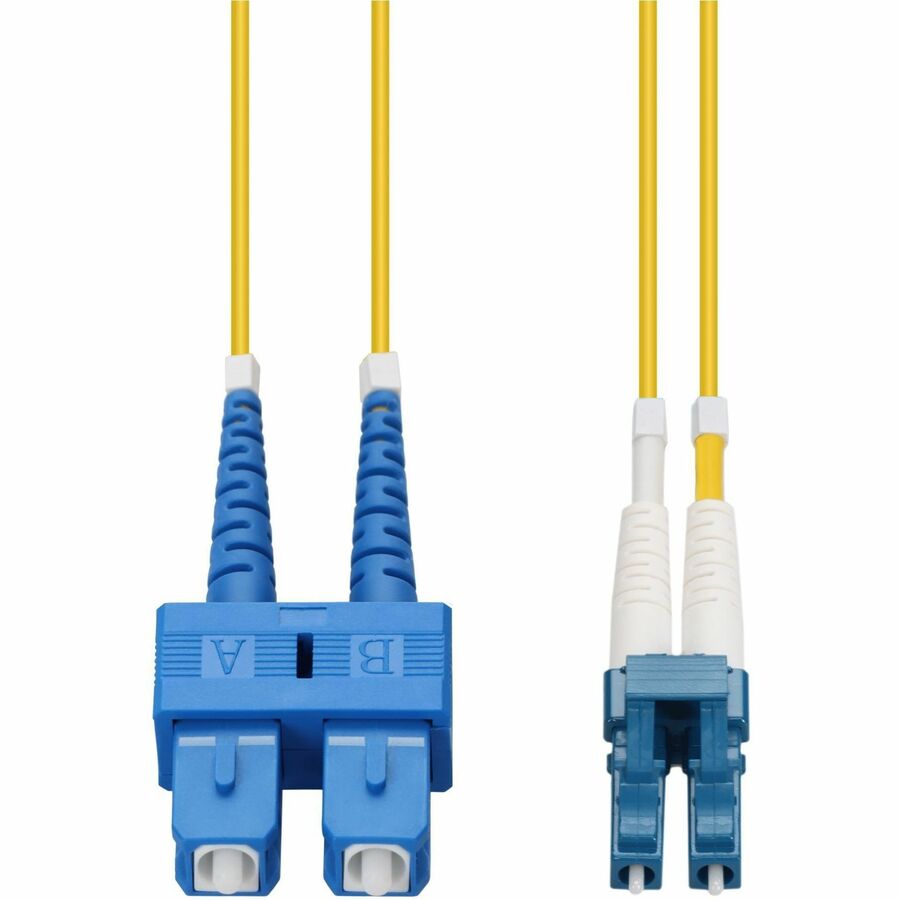 30M LC (MALE) TO SC (MALE) YELLOW OS2 DUPLEX OFNP (PLENUM-RATED) FIBER PATCH CAB