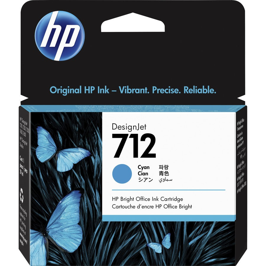 HP 712 Original Inkjet Ink Cartridge - Cyan - 1 Each