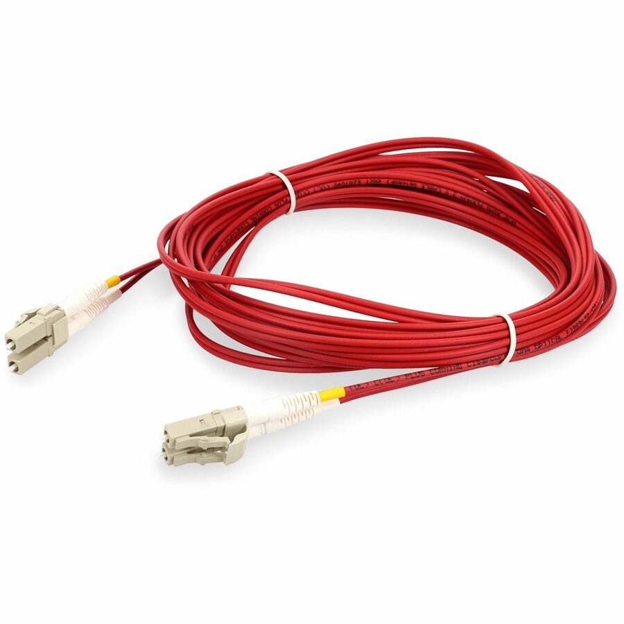 AddOn 2m LC to LC Red OM3 Duplex OFNR (Riser-Rated) TAA MMF (Multi Mode) Fiber Patch Cable, 50/125
