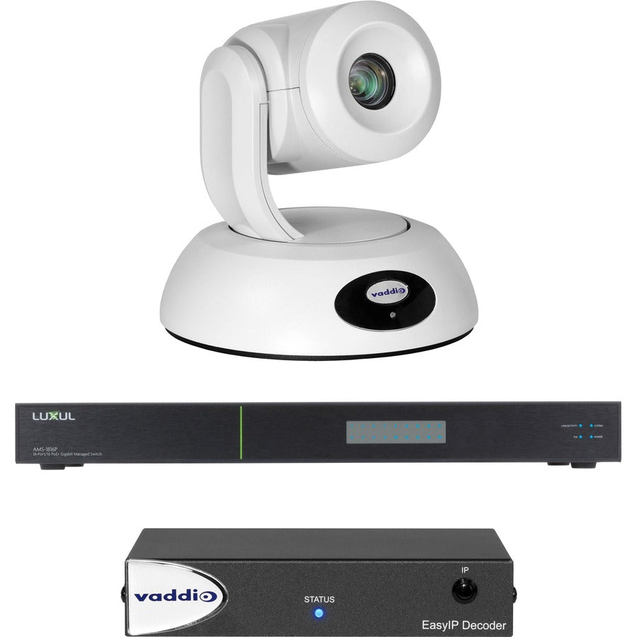 Vaddio EasyIP 20 Video Conferencing Base Kit - With Professional IP PTZ Camera and Switch - White