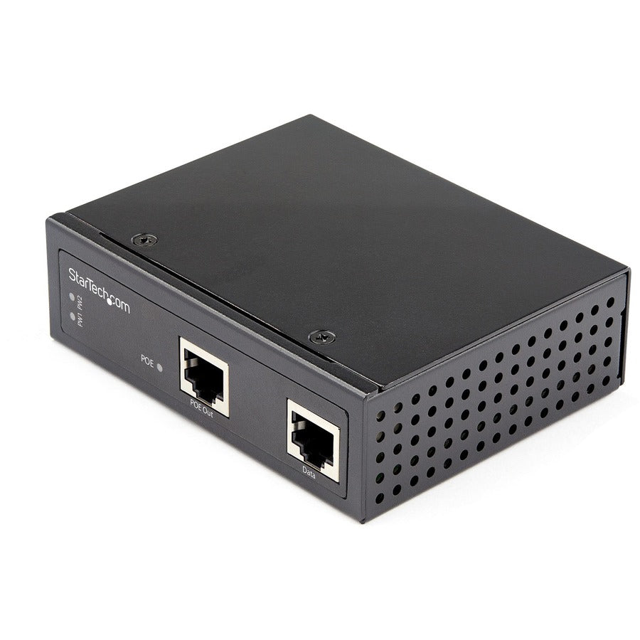 StarTech Industrial Gigabit PoE Injector, 90W 802.3bt PoE++ 52V-56VDC Ultra Power Over Ethernet/UPoE Injector -40C to +75C, TAA