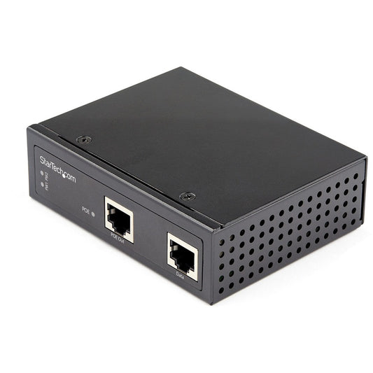 StarTech Industrial Gigabit PoE Injector, 90W 802.3bt PoE++ 52V-56VDC Ultra Power Over Ethernet/UPoE Injector -40C to +75C, TAA