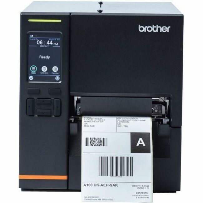 Brother TJ-4021TN Desktop Direct Thermal/Thermal Transfer Printer - Monochrome - Label/Receipt Print - USB - Serial - Black