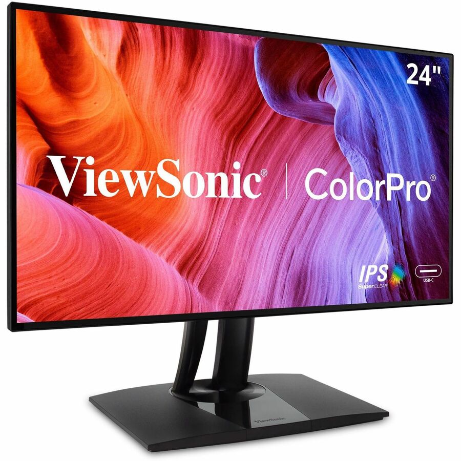ViewSonic VP2468A 24 Inch 1080p ColorPro Monitor, IPS Display with 100% sRGB and Pantone Validated for Professional Photo Editing, Advanced Ergonomics, 65W USB-C, RJ45, HDMI, and DisplayPort