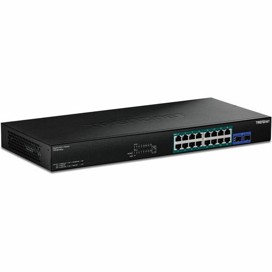 TRENDnet TPE-BG182g, 18-Port Gigabit 4PPoE Switch with 8 x 95W Gigabit 4PPoE ports, 8 x 30W Gigabit PoE+ Ports, 2 Gigabit SFP Slots,470W PoE Budget, 1U 19˘ Rack Mountable