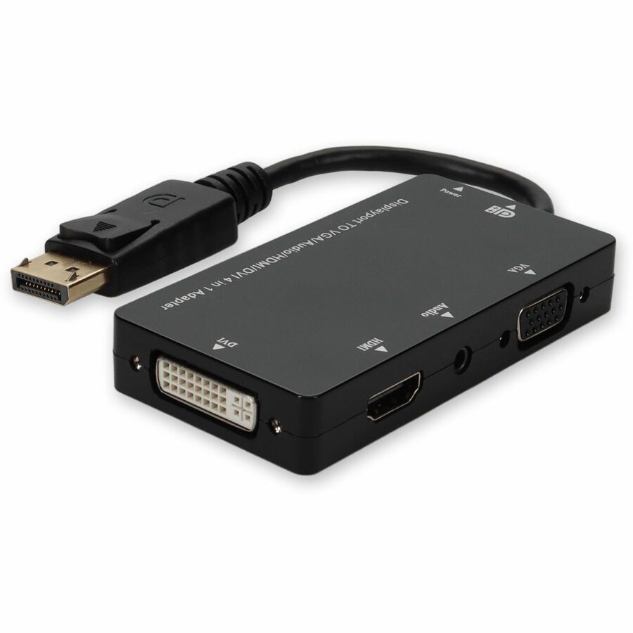 AddOn DisplayPort 1.2 Male to DVI, HDMI, VGA Female Black Adapter Which Comes with Audio For Resolution Up to 1920x1200 (WUXGA)