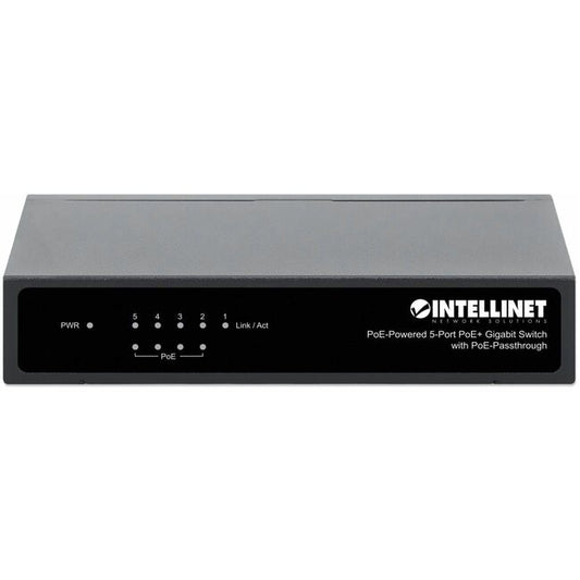 5-Port Gigabit Switch with PoE Passthrough, 4 x PSE PoE ports, 1 x PD PoE port, IEEE 802.3at/af Power-over-Ethernet (PoE+/PoE), IEEE 802.3az Energy Efficient Ethernet, Desktop