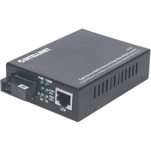 Gigabit Ethernet WDM Bi-Directional Single Mode Media Converter, 10/100/1000Base-Tx to 1000Base-Lx (SC) Single-Mode, 20km, WDM (Rx1550/Tx1310)