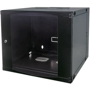 19" Network Cabinet - Wall Mount (Double Section Hinged Swing Out), 12U, 600mm Deep, Black, Flatpack, Max 30kg, Swings out for access to back of cabinet when installed on wall, Rack, Usable Depth 385mm, Parts for wall installation not included