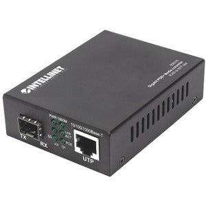 Gigabit PoE+ Media Converter, 1 x 1000Base-T RJ45 Port to 1 x SFP Port, PoE+ Injector