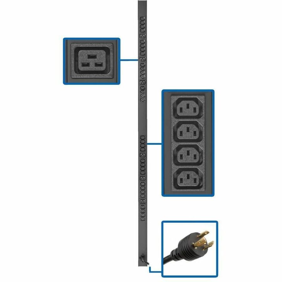 Tripp Lite by Eaton PDU 3.7kW 208/230V Single-Phase Basic PDU - 32 C13 & 6 C19 Outlets L6-20P Input 10 ft. Cord 63.75 in. 0U Rack
