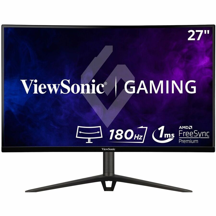 ViewSonic VX2718-2KPC-MHD 27 Inch 1440p Curved Gaming Monitor, 180Hz and 1ms for Smooth Gameplay, FreeSync Premium and Eye Care Technology for Comfortable Viewing, HDMI, and DisplayPort Inputs