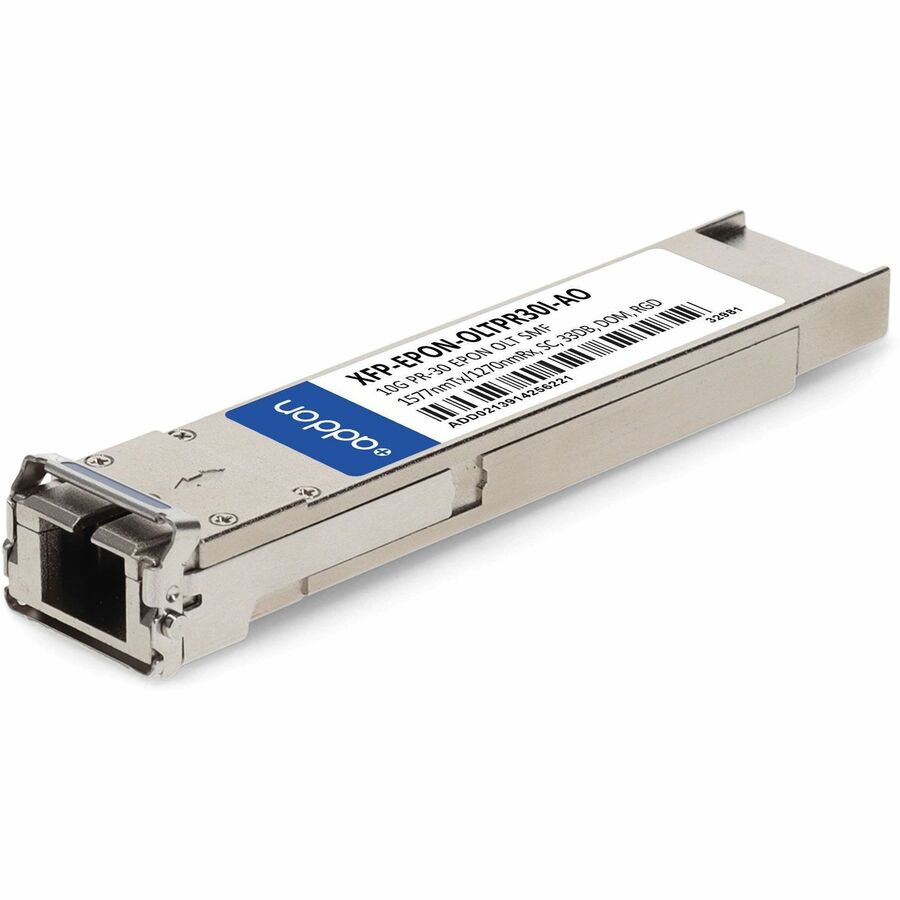 AddOn MSA and TAA 10GBase-OLT XFP Transceiver (SMF, 1577nmTx/1270nmRx, 20km, SC, DOM, -40 to 85C)