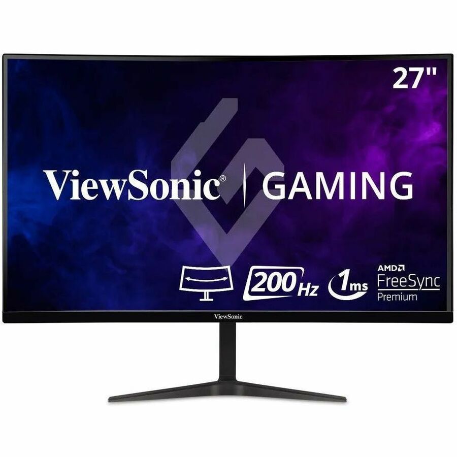 ViewSonic VX2718-PC-MHD 27 Inch 1080p Curved Gaming Monitor, 200Hz and 1ms for Smooth Gameplay, FreeSync Premium and Eye Care Technology, HDMI, and DisplayPort Inputs