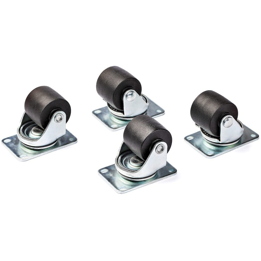 StarTech Heavy Duty Casters for Server Racks/Cabinets, Set of 4 Universal M6 2-inch Caster Wheels Kit, 45x75mm Pattern Casters, Swivel