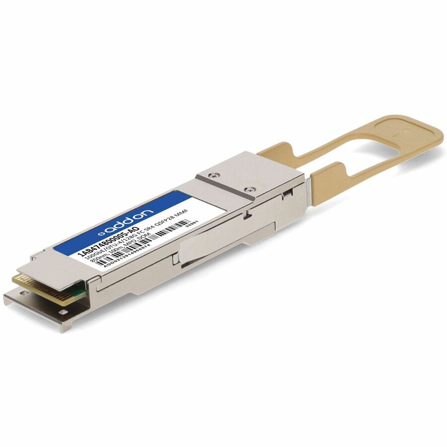 AddOn Alcatel-Lucent Nokia&reg; 1AB474800005 Compatible TAA 100GbE/OTU-4/128G FC Multi-Rate SR4 QSFP28 Transceiver (MMF, 850nm, 100m, MPO, DOM)