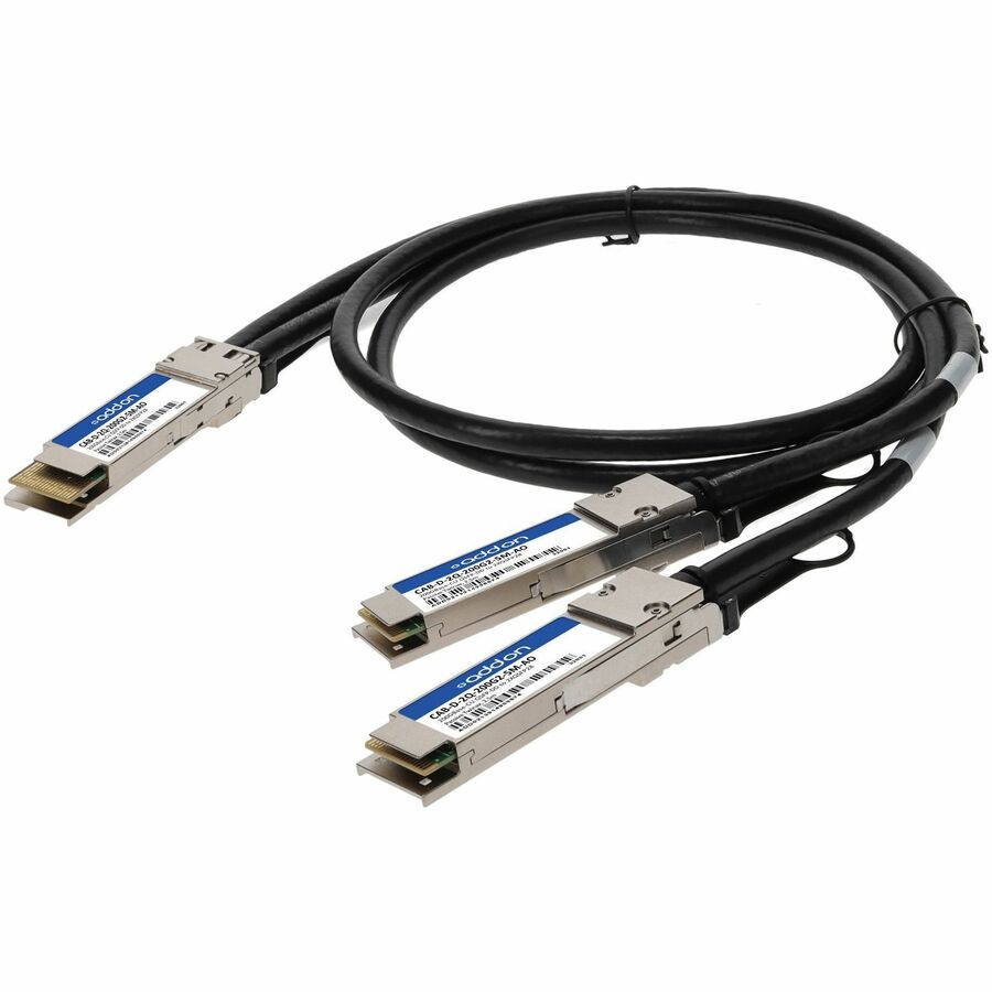 AddOn Arista Networks&reg; CAB-D-2Q-200G-2-5M Compatible TAA Compliant 200GBase-CU QSFP-DD 200G to 2xQSFP28 100G NRZ Direct Attach Cable (Passive Twinax, 2.5m)
