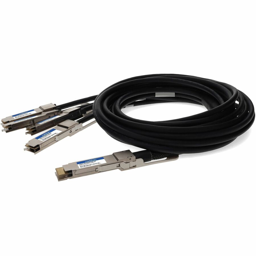 AddOn Arista Networks&reg; CAB-D-4Q-200G-2-5M Compatible TAA Compliant 200GBase-CU QSFP-DD 200G to 4xQSFP28 50G NRZ Direct Attach Cable (Passive Twinax, 2.5m)