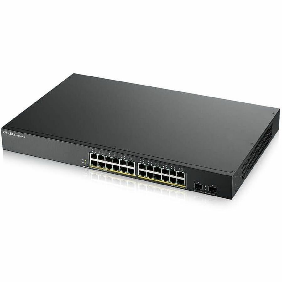 ZYXEL GS1900-24HPv2 24-Port Gigabit Smart Managed PoE Switch | 24 PoE+ Ports at 170W with 2 SFP Uplinks | TAA Compliant